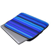 Blaue horizontale Streifen Laptopschutzhülle (Vorne Knopf)
