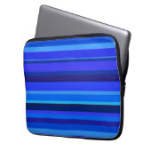 Blaue horizontale Streifen Laptopschutzhülle (Vorderseite Links)