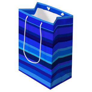 Blaue horizontale Streifen Mittlere Geschenktüte