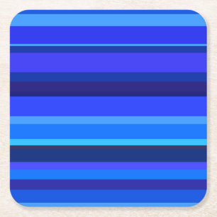 Blaue horizontale Streifen Rechteckiger Pappuntersetzer