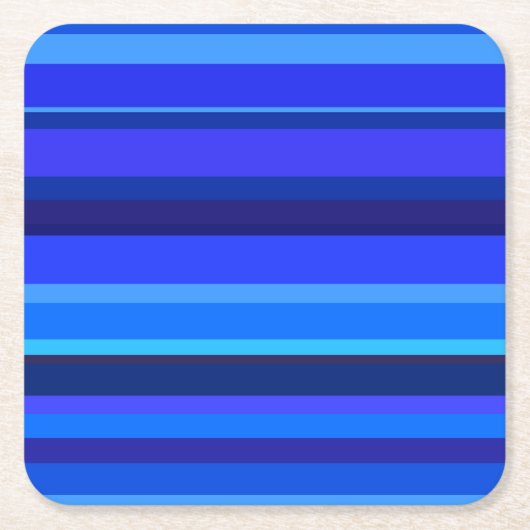 Blaue horizontale Streifen Rechteckiger Pappuntersetzer (Vorderseite)