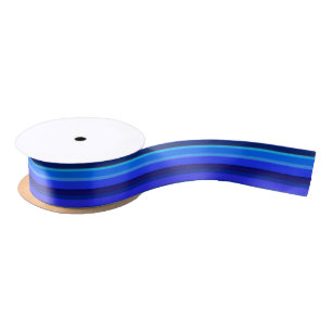 Blaue horizontale Streifen Satinband