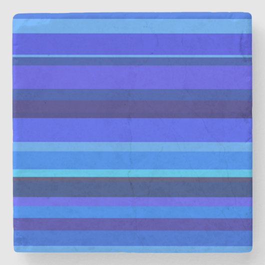 Blaue horizontale Streifen Steinuntersetzer (Vorderseite)