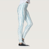 Blaue horizontale Wasserfarbenstrecken Leggings (Rechts)
