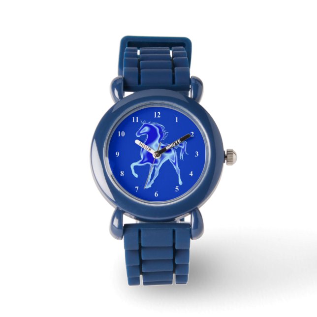 Blaue Horse Armbanduhr (Vorderseite)