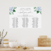 Blaue Hortensie 3 Bankett-Sitzplan-Schaumstoffplat Poster (Küche)