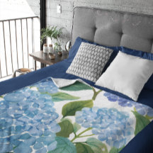 Blaue Hortensie Aquarell Blumen Küste