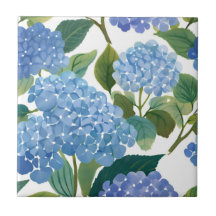 Blaue Hortensie Aquarell Florale Küstenoptik