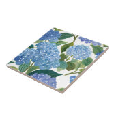 Blaue Hortensie Aquarell Florale Küstenoptik Fliese (Seite)
