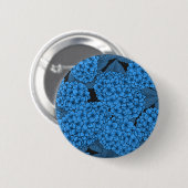 Blaue Hortensie Button (Vorne & Hinten)