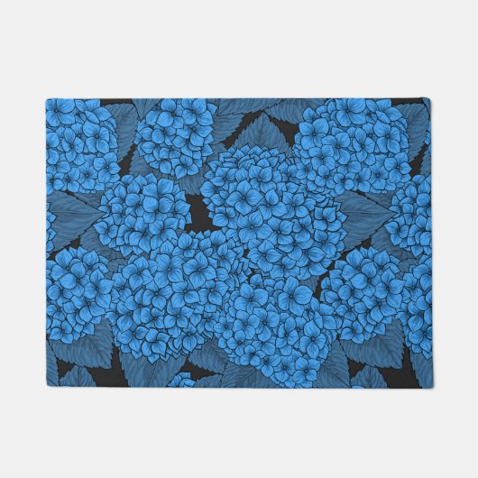 Blaue Hortensie Fußmatte (Vorderseite)