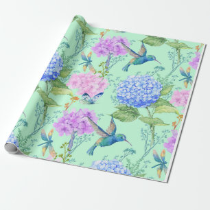 Blaue Hortensie Geschenkpapier