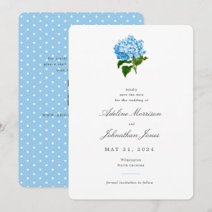 Blaue Hortensie Grandmillennial Traditionell Einladung