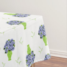 Blaue Hortensie Grüne Vase Küstenmuster