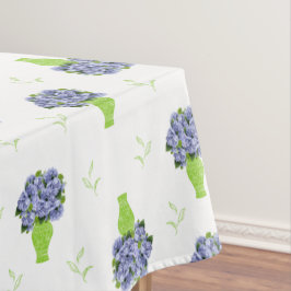 Blaue Hortensie Grüne Vase Küstenmuster Tischdecke