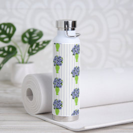 Blaue Hortensie Grüne Vase Küstenstreifenmuster Trinkflasche