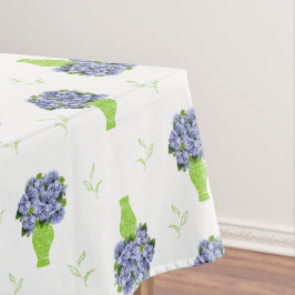 Blaue Hortensie im floralen Muster der grünen Vase Tischdecke
