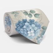 Blaue Hortensie Krawatte (Gerollt)