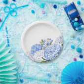 Blaue Hortensie Pappteller (Party)