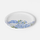 Blaue Hortensie Pappteller (Schrägansicht)