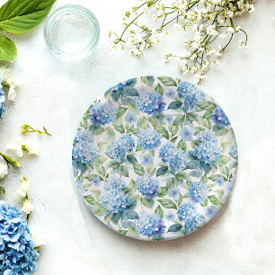 Blaue Hortensie Pappteller