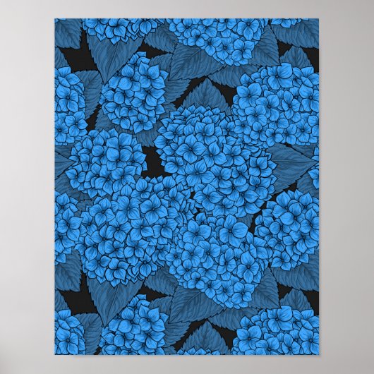 Blaue Hortensie Poster (Vorne)