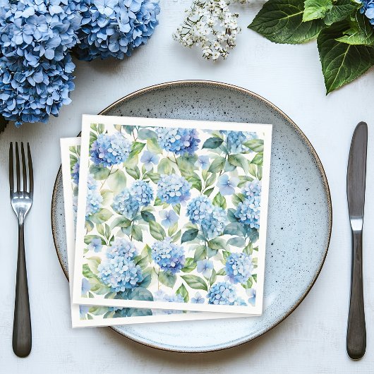 Blaue Hortensie Serviette
