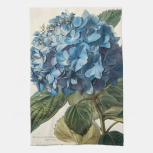 Blaue Hortensie Vintage Geschirrtuch