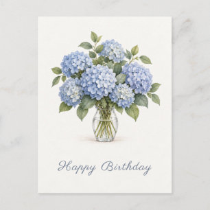 Blaue Hortensien Alles Gute zum Geburtstag Postkarte