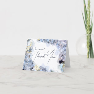 Blaue Hortensien Aquarell Hochzeit Danke Karte