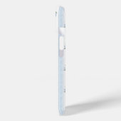Blaue Hortensien auf Streifen Case-Mate iPhone Hülle (Rückseite / Links)