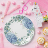 Blaue Hortensien-Blumen-Braut-Party Pappteller (Party)