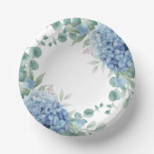 Blaue Hortensien-Blumen-Braut-Party Pappteller (Vorderseite)