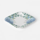 Blaue Hortensien-Blumen-Braut-Party Pappteller (Gewinkelt)