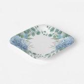 Blaue Hortensien-Blumen-Braut-Shower Pappteller (Gewinkelt)