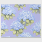 Blaue Hortensien Blumen Geschenkpapier (Flach)