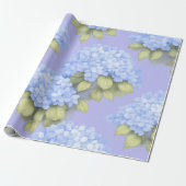 Blaue Hortensien Blumen Geschenkpapier (Ungerollt)