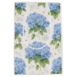 Blaue Hortensien-Blumen-Geschenktüte | Elegantes L Mittlere Geschenktüte