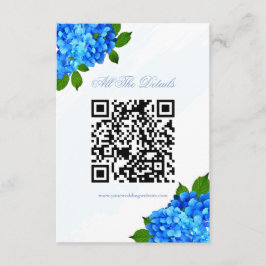 Blaue Hortensien-Blumen-Hochzeits-Website Begleitkarte