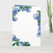 Blaue Hortensien-Blumen-Hochzeitsablauf Programm (Rückseite)