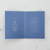 Blaue Hortensien-Blumen-Hochzeitsablauf Programm (Innenseite)