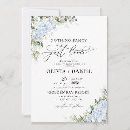 Blaue Hortensien-Blumen-Hochzeitseinladung Einladung