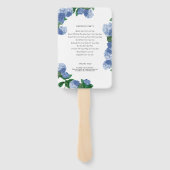 Blaue Hortensien-Blumen-Hochzeitsprogramm Fächer (Rückseite)
