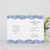 Blaue Hortensien-Blumen Hochzeitsprogramm-Vorlage (Stehend Vorderseite)