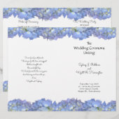 Blaue Hortensien-Blumen Hochzeitsprogramm-Vorlage (Vorne/Hinten)