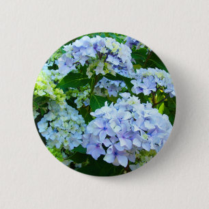 Blaue Hortensien-Blumen Knopf Hortensien Garten Button