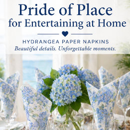 Blaue Hortensien-Blumen-Luncheon-Servietten Serviette