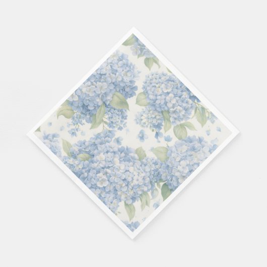Blaue Hortensien Blumen Lunchservietten Serviette (Ecke)