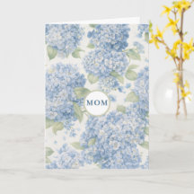 Blaue Hortensien-Blumen MOM-Karte Elegantes Gesche