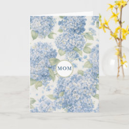 Blaue Hortensien-Blumen MOM-Karte Elegantes Gesche Karte